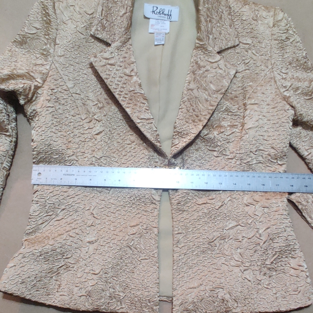 Joseph Ribkoff Textured Gold Blazer - Picture 10 of 16